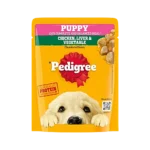 Pedigree Puppy Wet Dog Food, Chicken & Liver Chunks Flavour In Gravy With Vegetables, 70 g