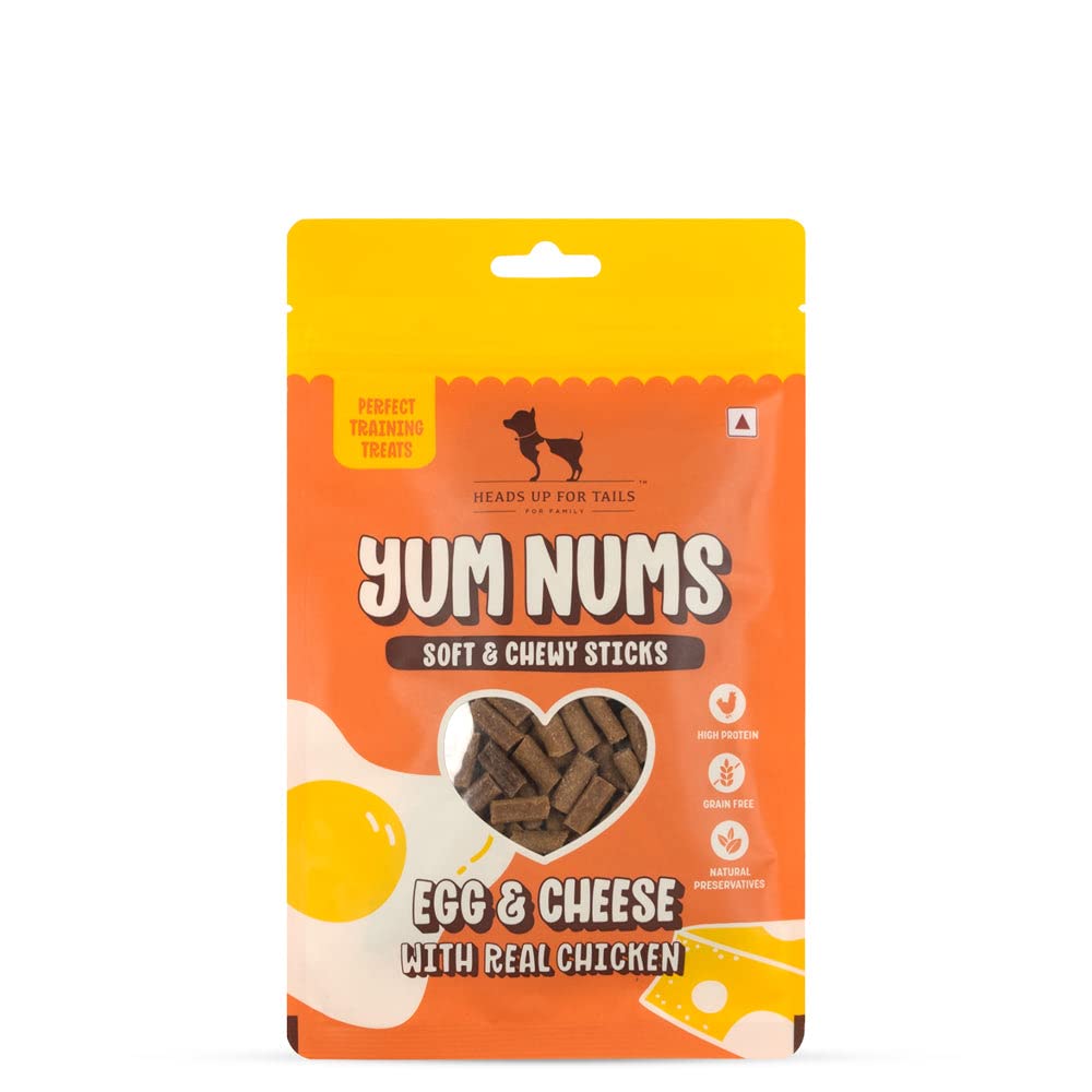 HUFT Yum Nums Soft & Chewy Sticks Egg & Cheese With Real Chicken Treat For Dogs