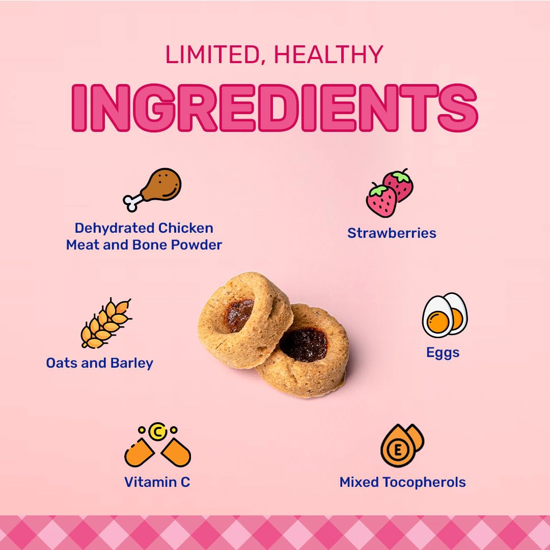 HUFT Jammies with Real Chicken Filled with Strawberry Jam Dog Treats - Image 4