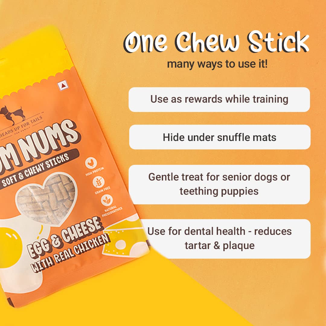 HUFT Yum Nums Soft & Chewy Sticks Egg & Cheese With Real Chicken Treat For Dogs - Image 3