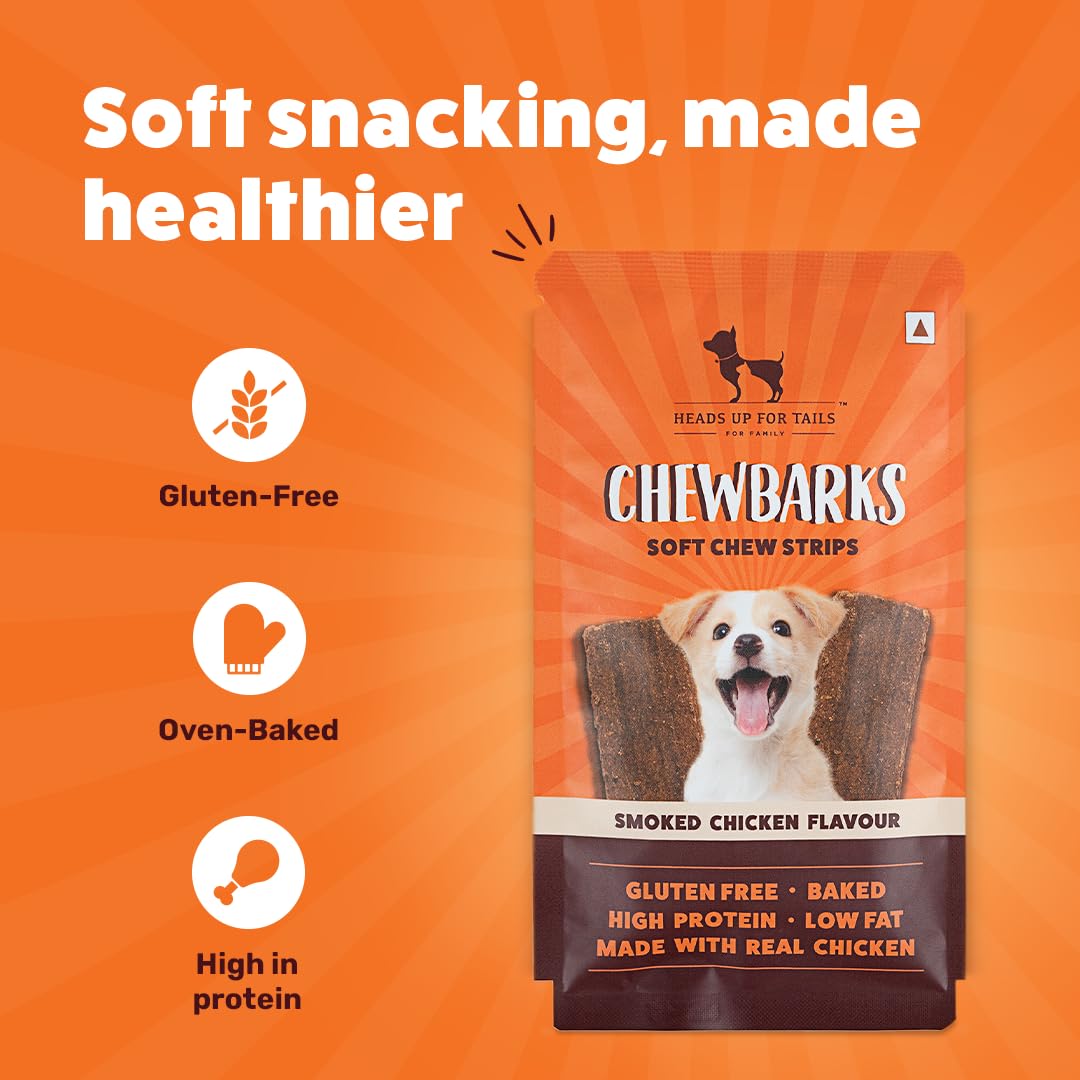 HUFT Chewbarks Gluten Free Smoked Chicken Soft Chew Strips Dog Treats - 30 gm - Image 4