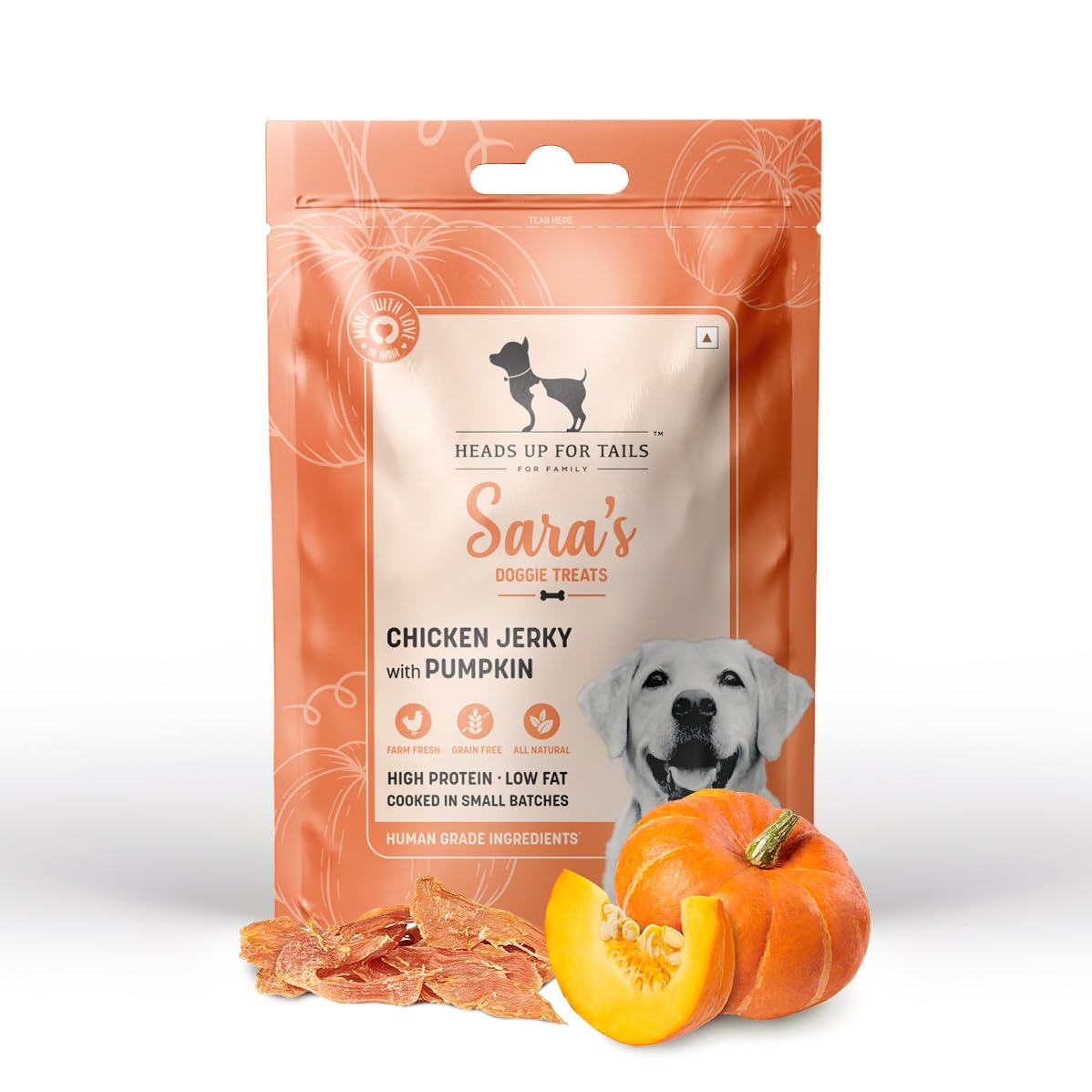 Sara's Doggie Treats Chicken Jerky with Pumpkin for Dogs
