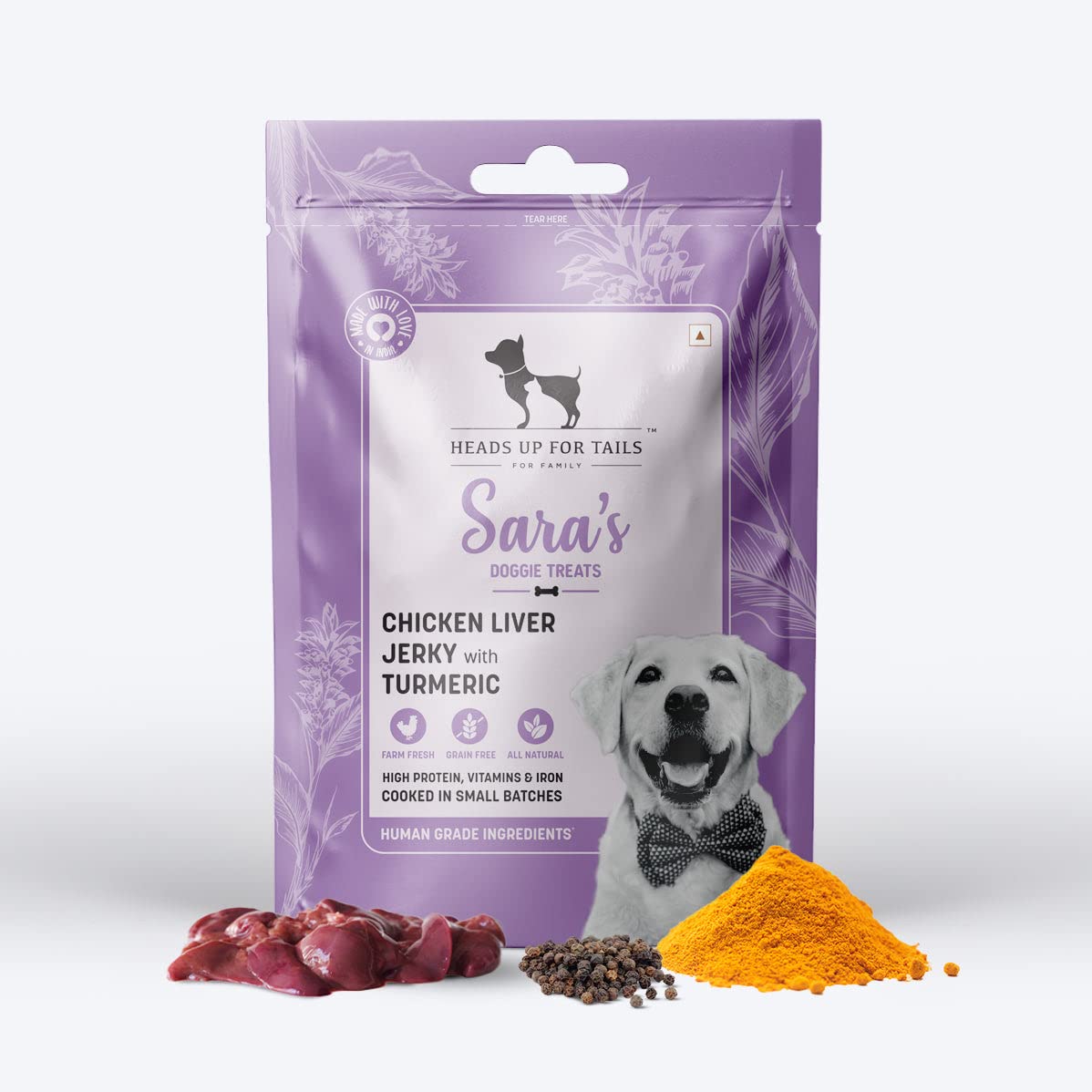 Sara's Doggie Treats Chicken Liver Jerky with Turmeric