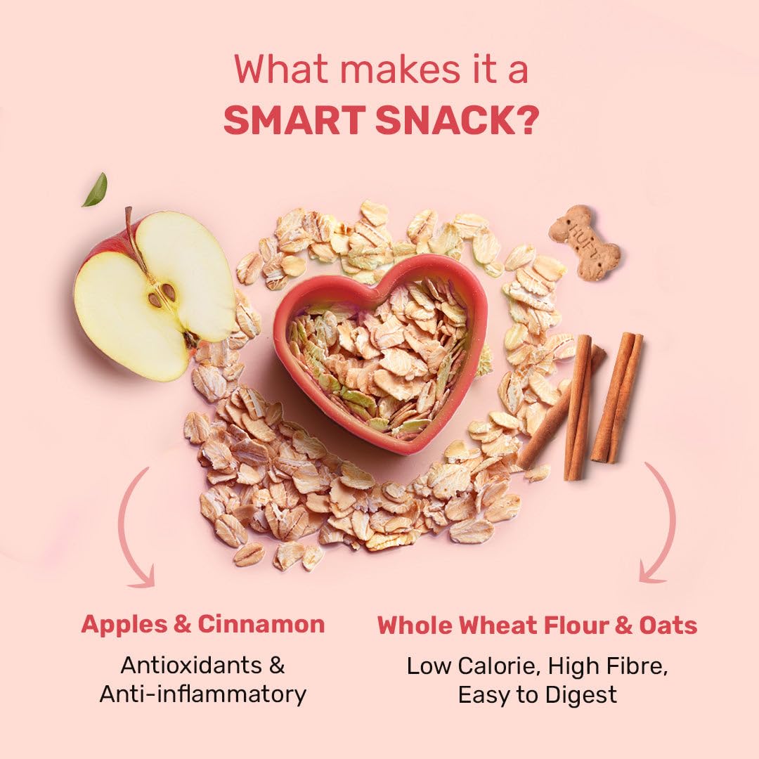 HUFT Yummy In My Tummy Apple & Cinnamon Vegetarian Gluten Free Dog Biscuit - Image 3