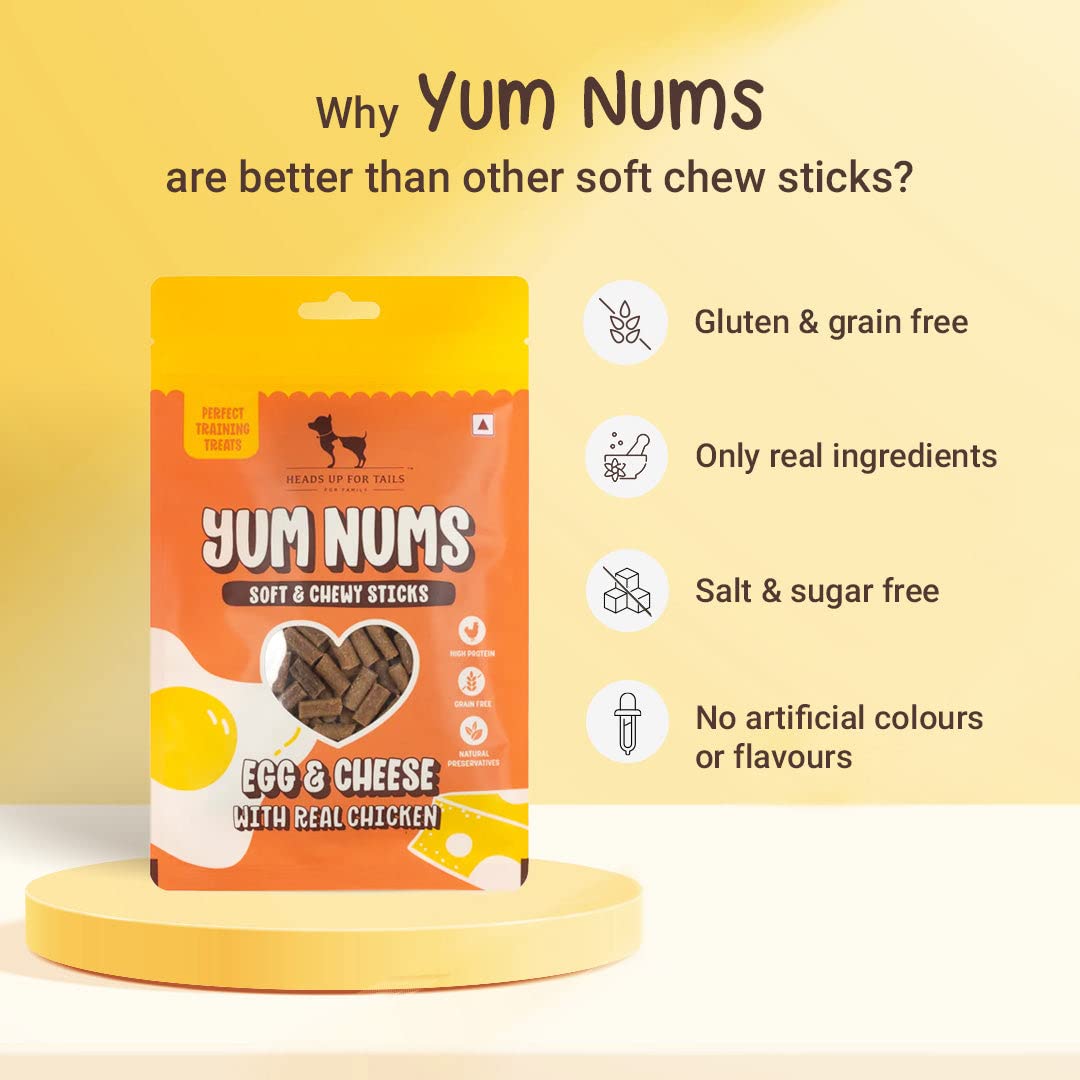 HUFT Yum Nums Soft & Chewy Sticks Egg & Cheese With Real Chicken Treat For Dogs - Image 4