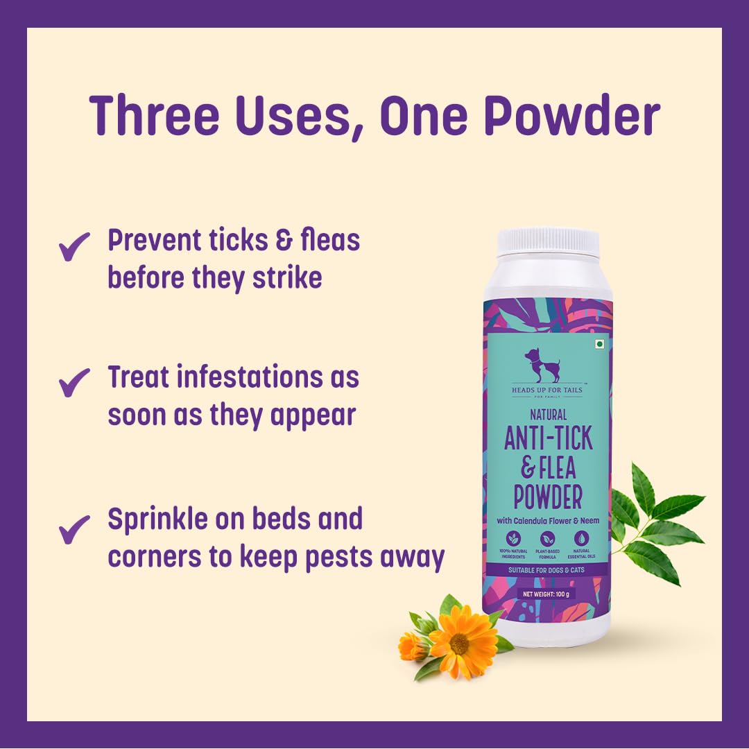 HUFT Natural Anti Tick and Flea Powder for Dogs & Cats - 100 g - Image 3