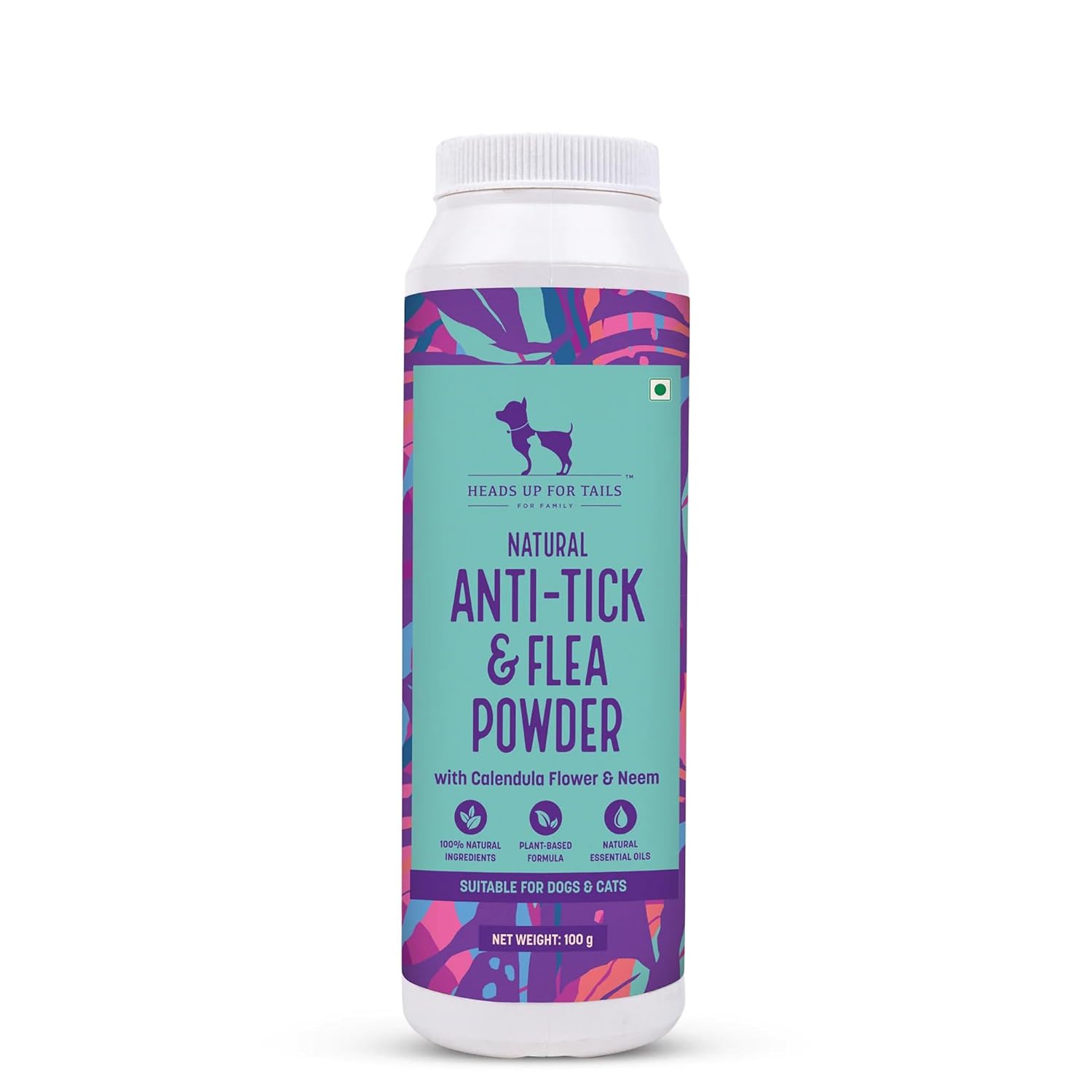 HUFT Natural Anti Tick and Flea Powder for Dogs & Cats - 100 g