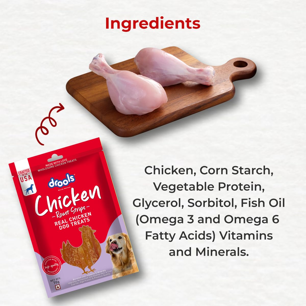Drools Chicken Roast Strips Dog Treats, 70g - Image 6