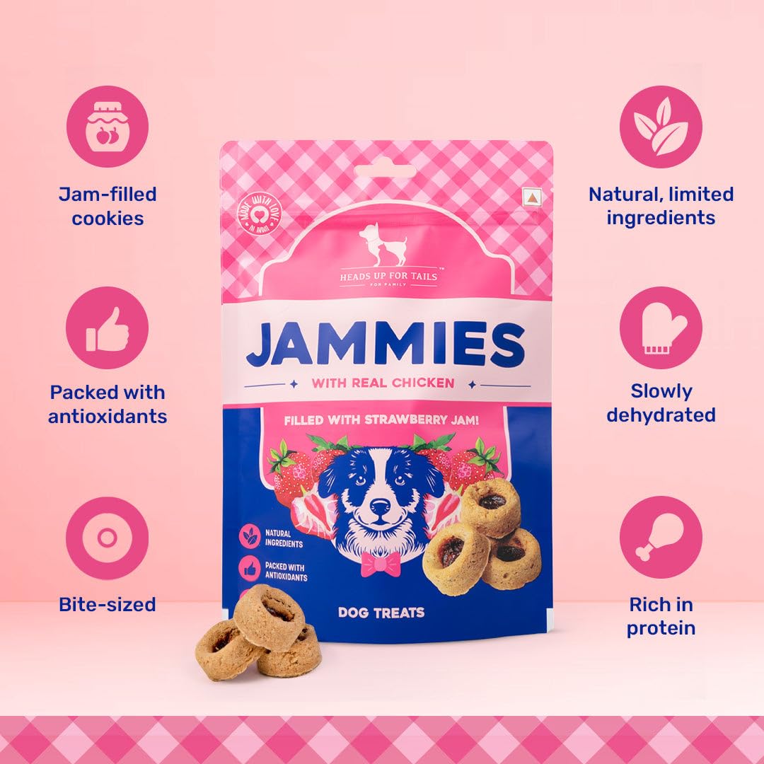 HUFT Jammies with Real Chicken Filled with Strawberry Jam Dog Treats - Image 3