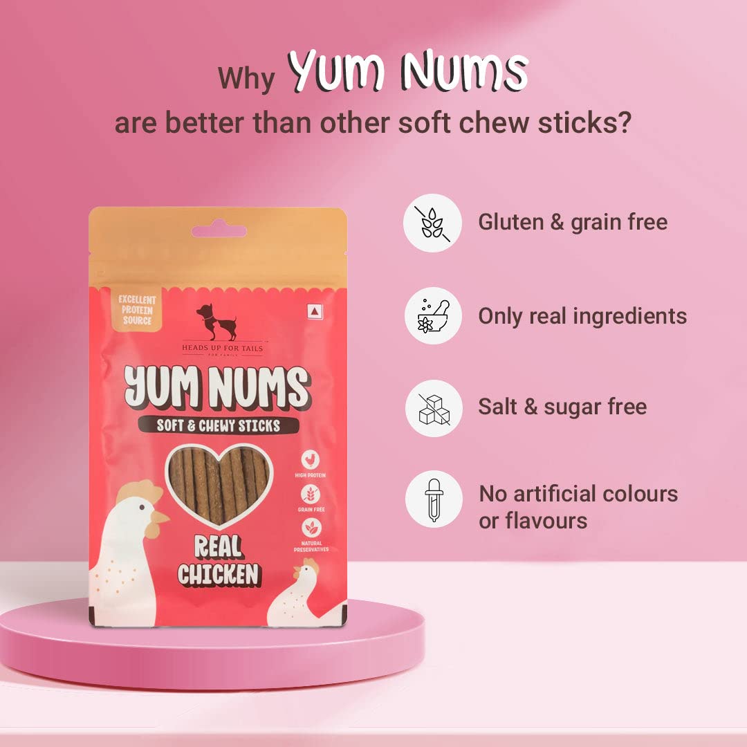 HUFT Yum Nums Real Chicken Soft & Chewy Sticks Dog Treats - Image 3