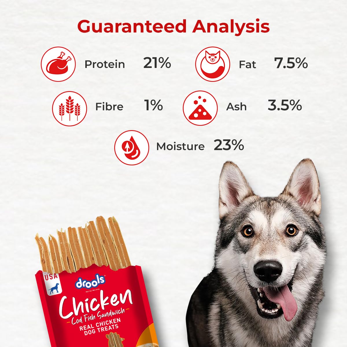 Drools Cod Fish Sandwich Real Chicken Dog Treats, 70g - Image 6