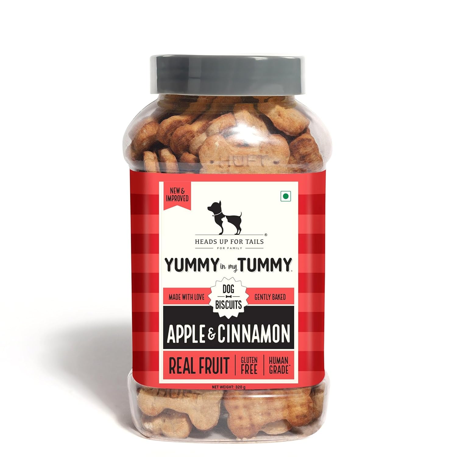 HUFT Yummy In My Tummy Apple & Cinnamon Vegetarian Gluten Free Dog Biscuit
