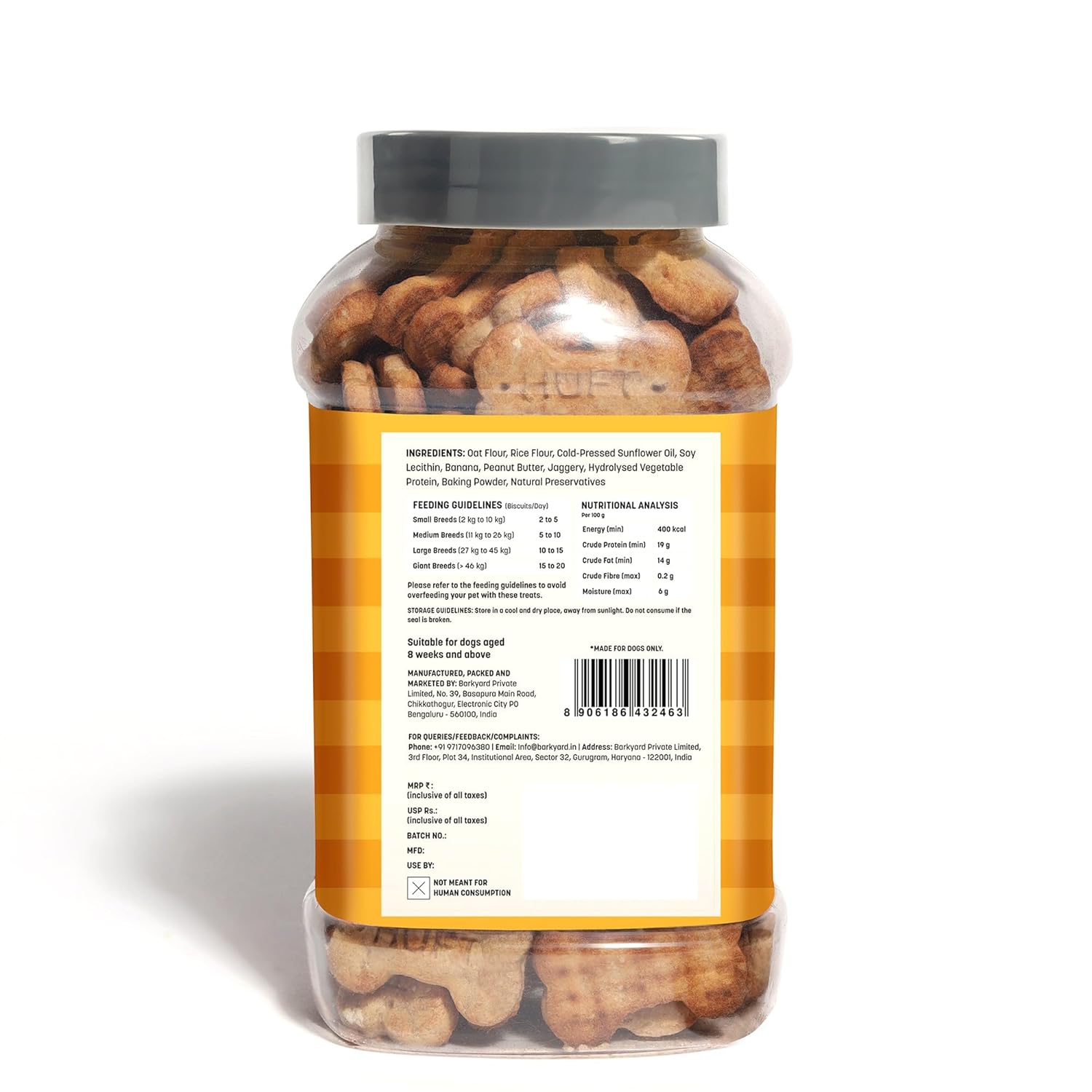 HUFT Yummy In My Tummy Peanut Butter & Banana Gluten-Free Dog Biscuits Vegetarian - Image 2