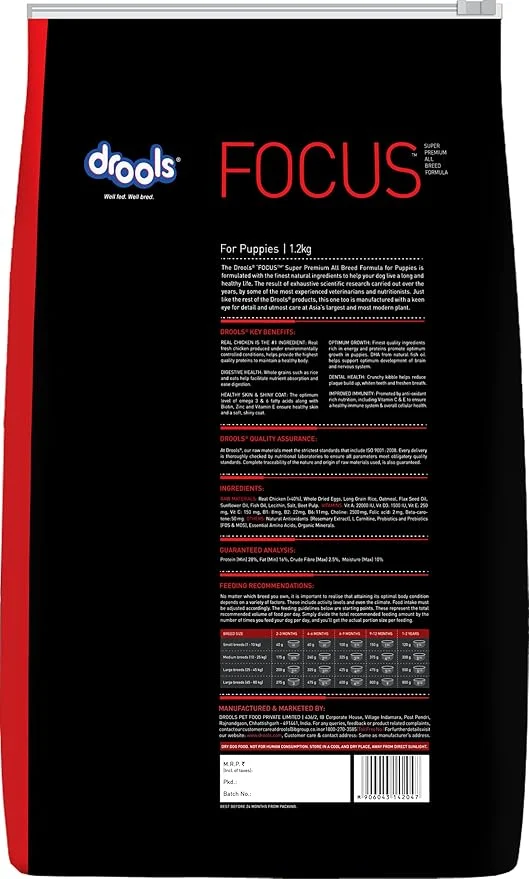 Drools Focus Premium Puppy Dry Dog Food, 1.2 kg - Image 2