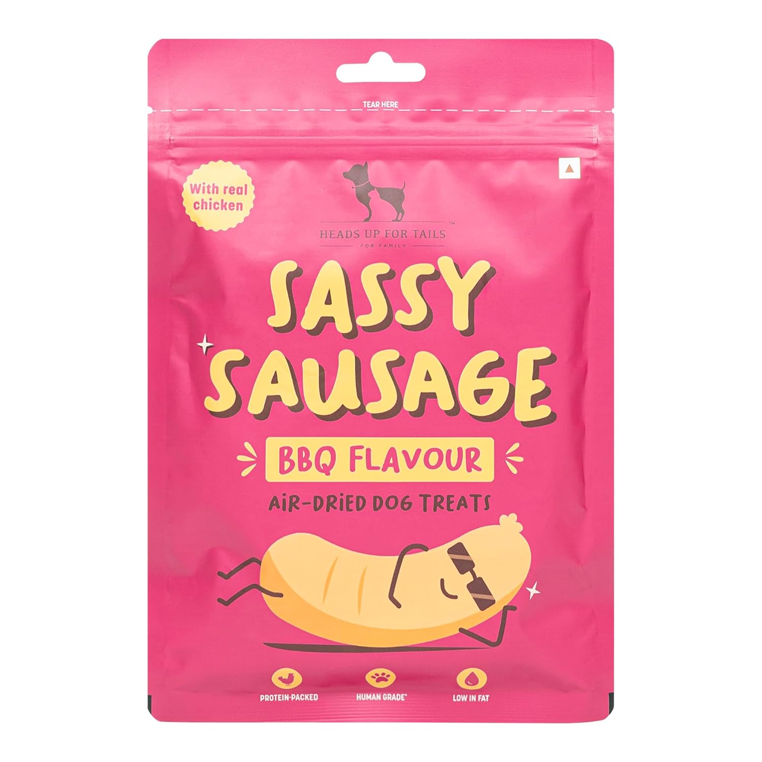 HUFT Sassy Sausage BBQ Air-Dried Dog Treats - Real Chicken - 100 gm