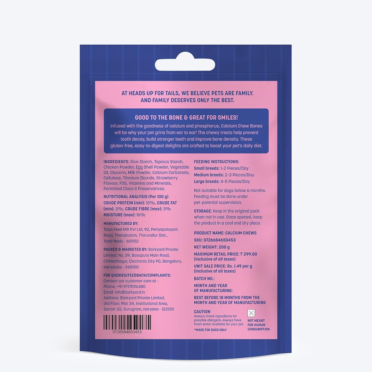 HUFT Calcium Chews Bite-Sized Bone Treats For Dog - Strawberry Flavour - Image 2