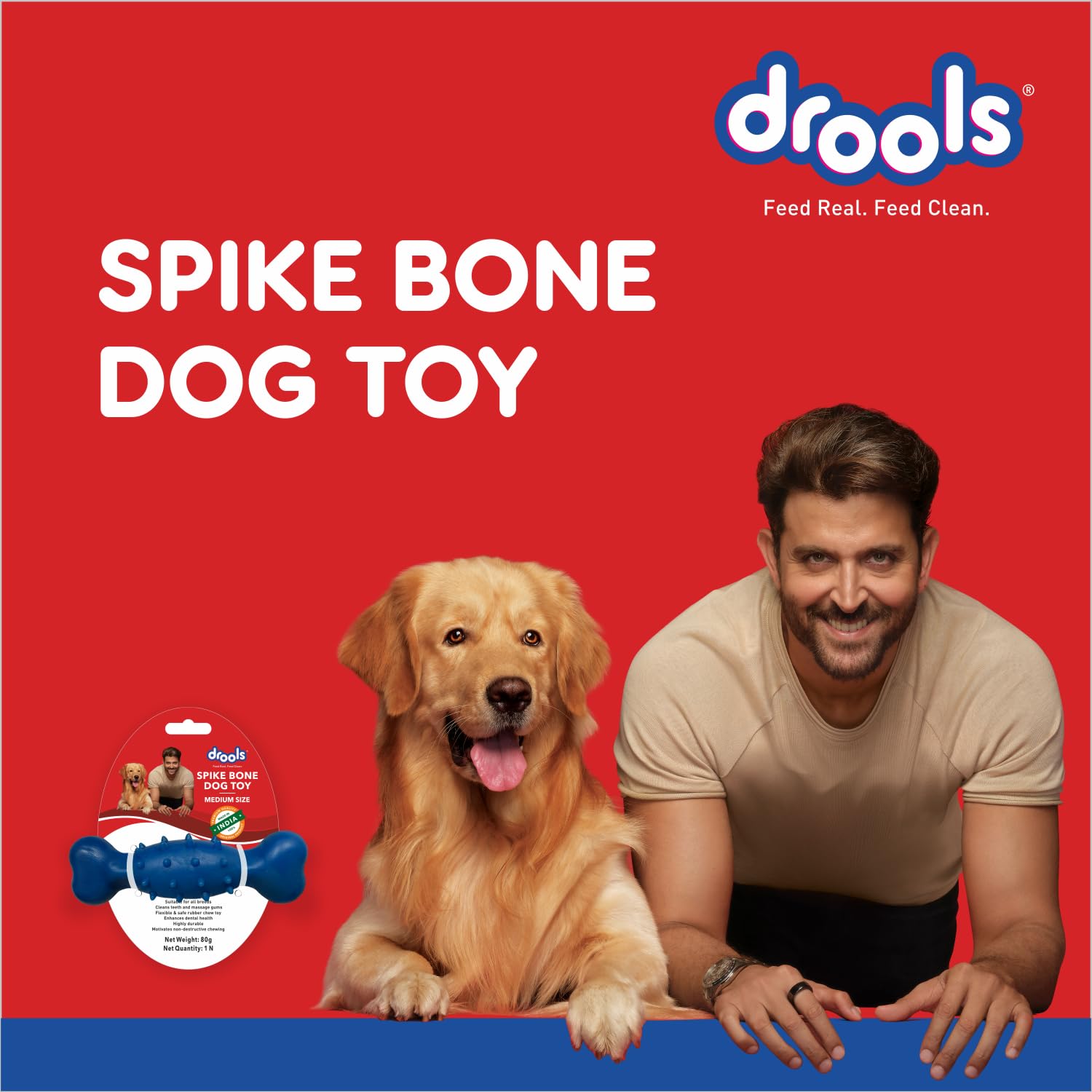 Drools Dog Non-Toxic Rubber Toy for Dogs, Spike Bone - Image 5