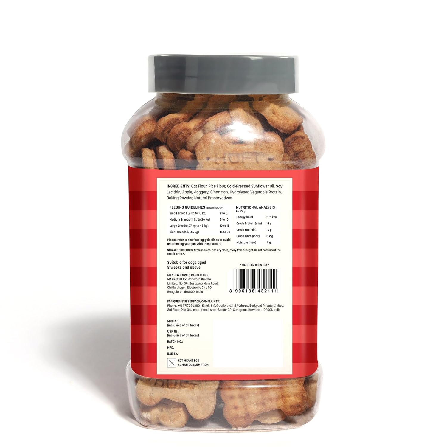 HUFT Yummy In My Tummy Apple & Cinnamon Vegetarian Gluten Free Dog Biscuit - Image 2