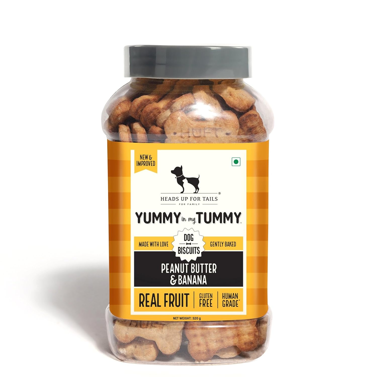 HUFT Yummy In My Tummy Peanut Butter & Banana Gluten-Free Dog Biscuits Vegetarian