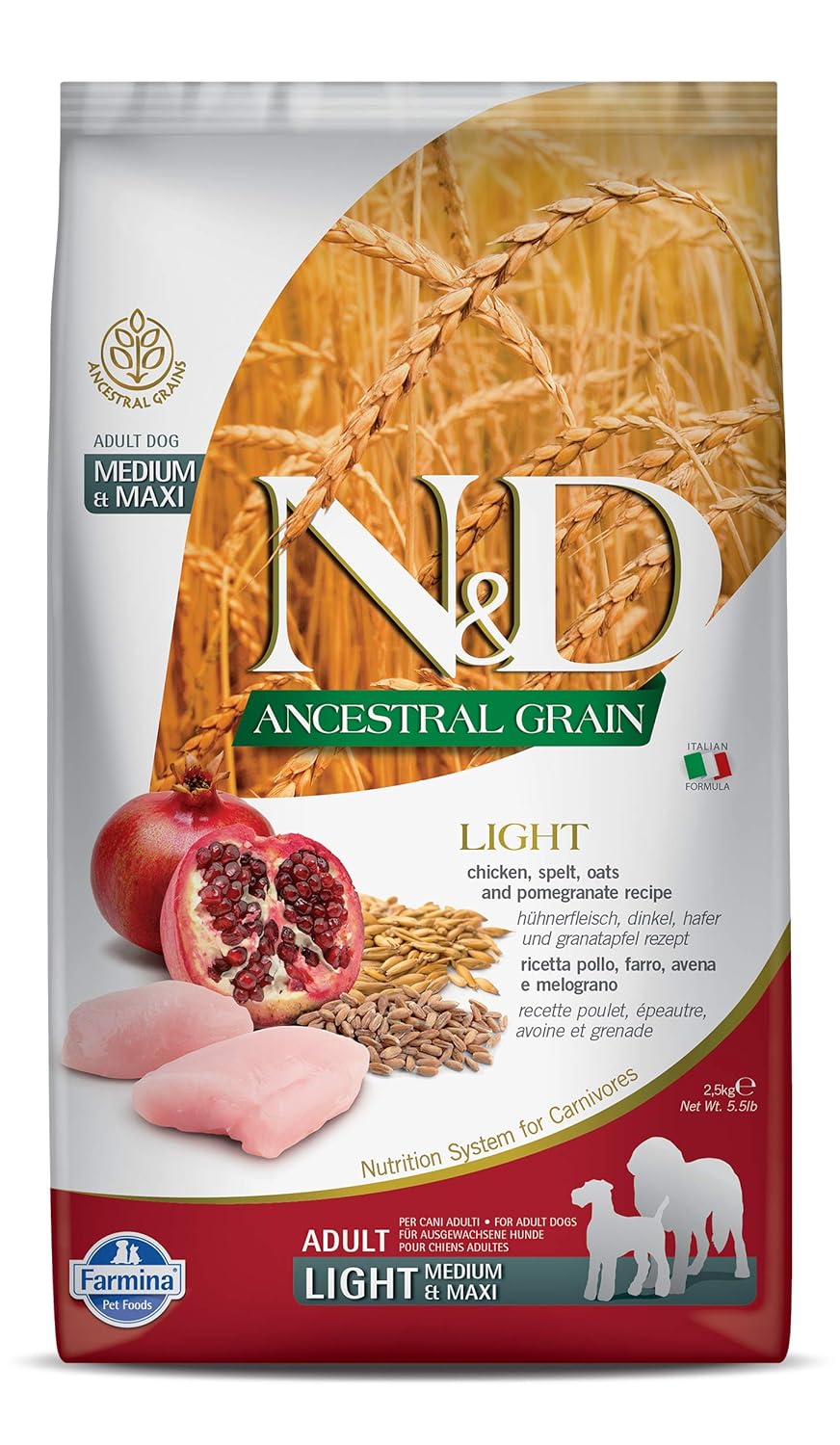 Farmina N&D Ancestral Chicken Light Adult Medium / Maxi Dry Dog Food