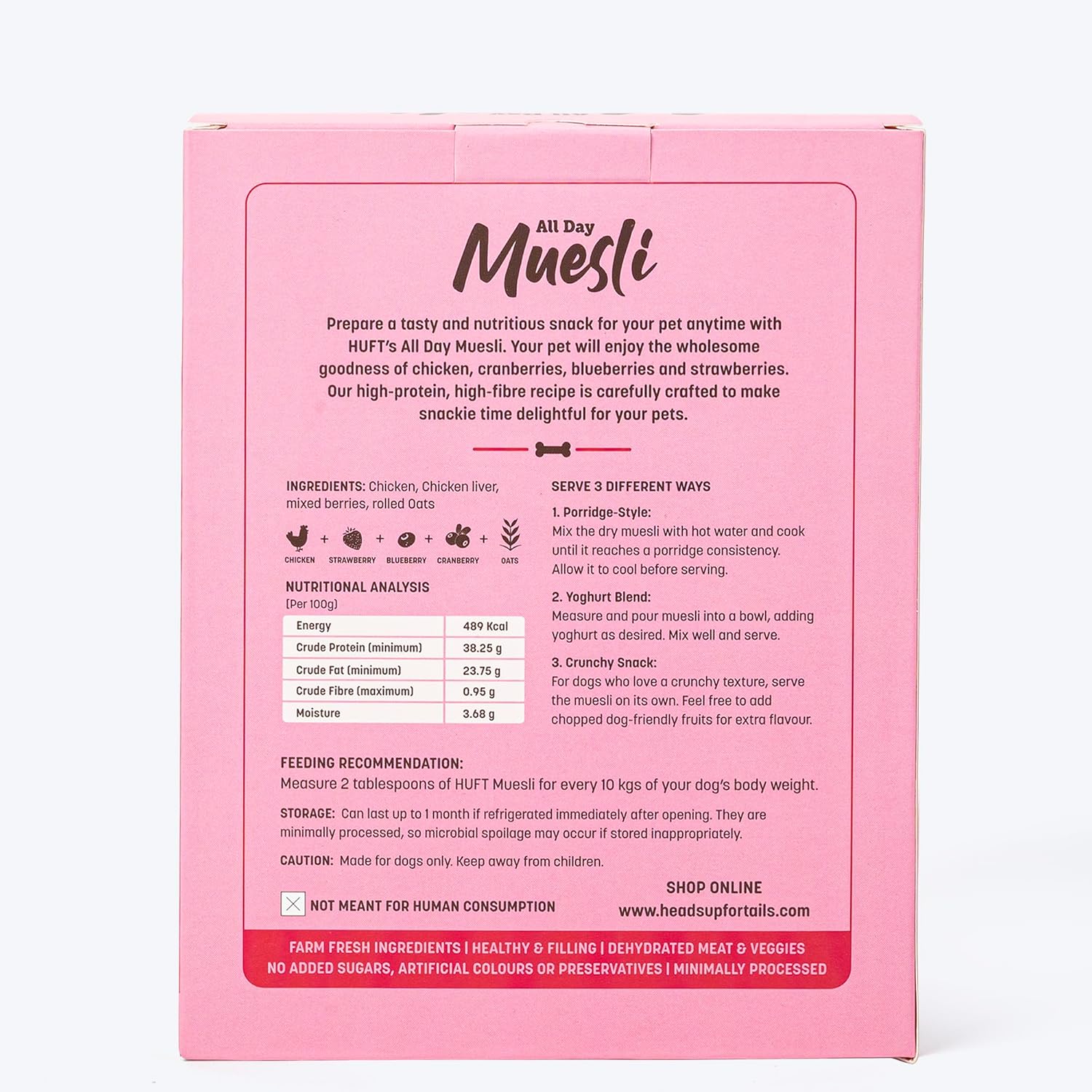 HUFT All Day Muesli with Strawberry, Blueberry and Cranberry Doggie Treats - 250 g - Image 5