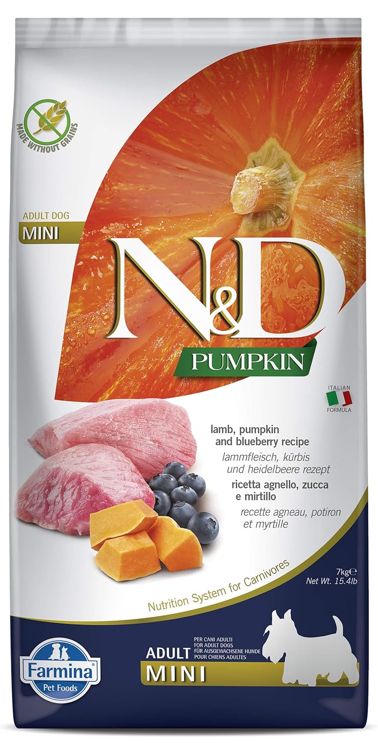 Farmina N&D Pumpkin Lamb & Blueberry Grain Free Adult Mini Dog Dry Food