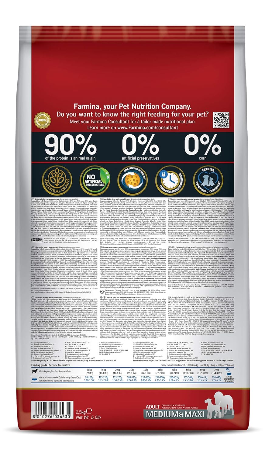 Farmina N&D Chicken & Pomegranate Ancestral Grain Selection Adult Medium Maxi Dog Dry Food - Image 5