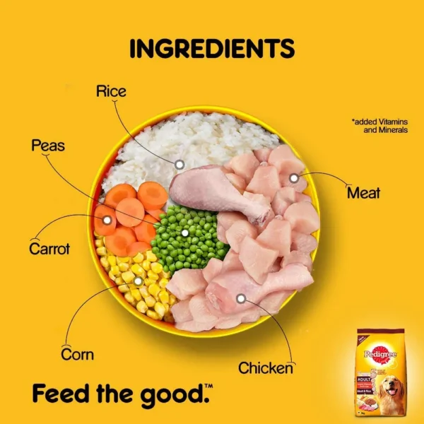 Pedigree meat and rice dry dog food 6