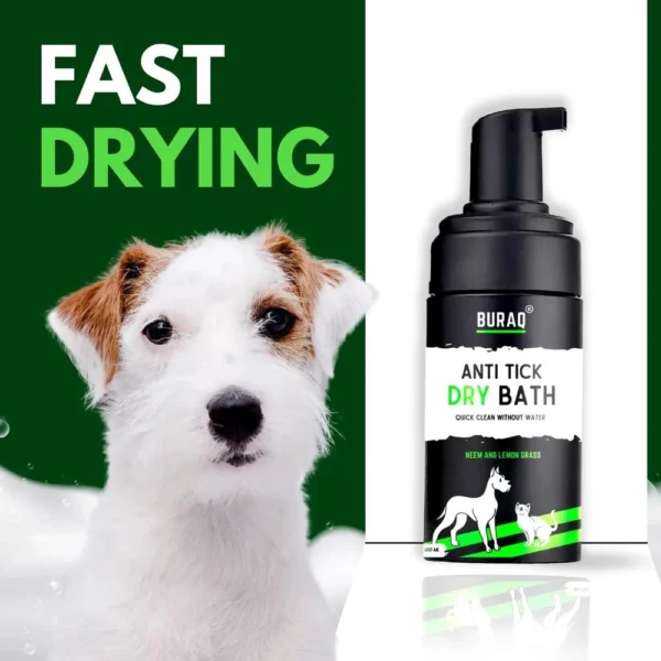 Buraq anti-tick dry bath neem lemon grass 100 ml 2