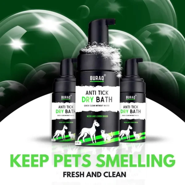 Buraq anti-tick dry bath neem lemon grass 100 ml 3