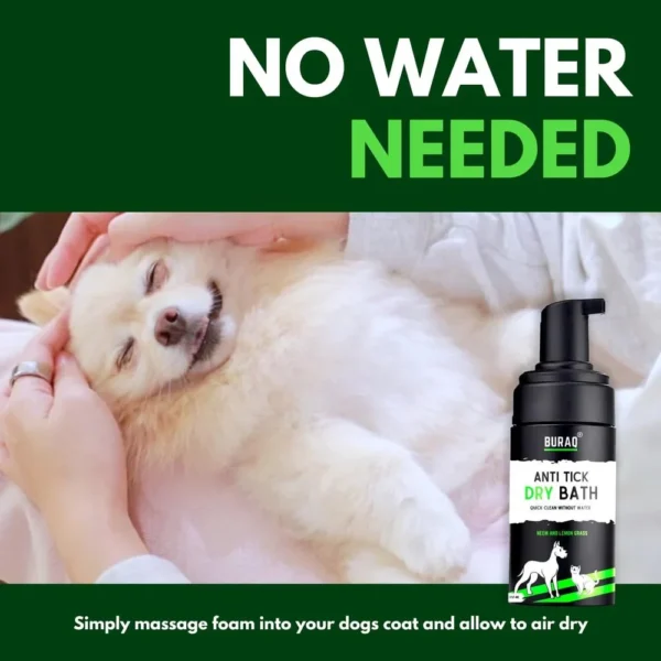 Buraq anti-tick dry bath neem lemon grass 100 ml 5