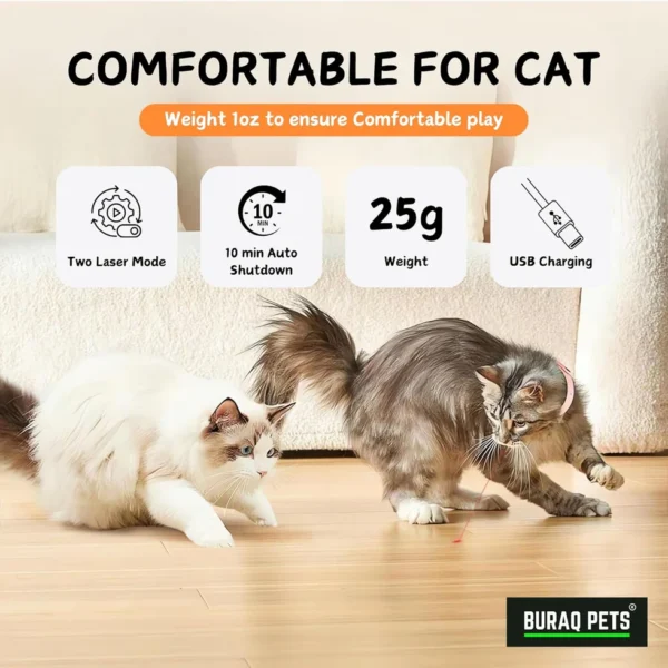 Buraq hands-free cat laser collar with 2 working modes 2