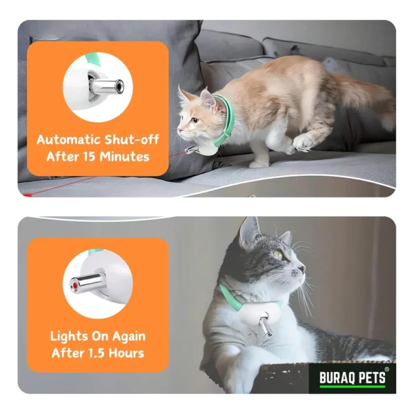 Buraq hands-free cat laser collar with 2 working modes 3