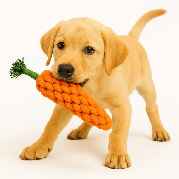 Carrot rope dog toy durable chew tug fun for all breeds 2
