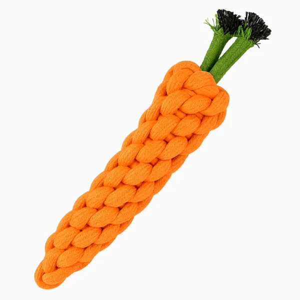 Carrot rope dog toy durable chew tug fun for all breeds